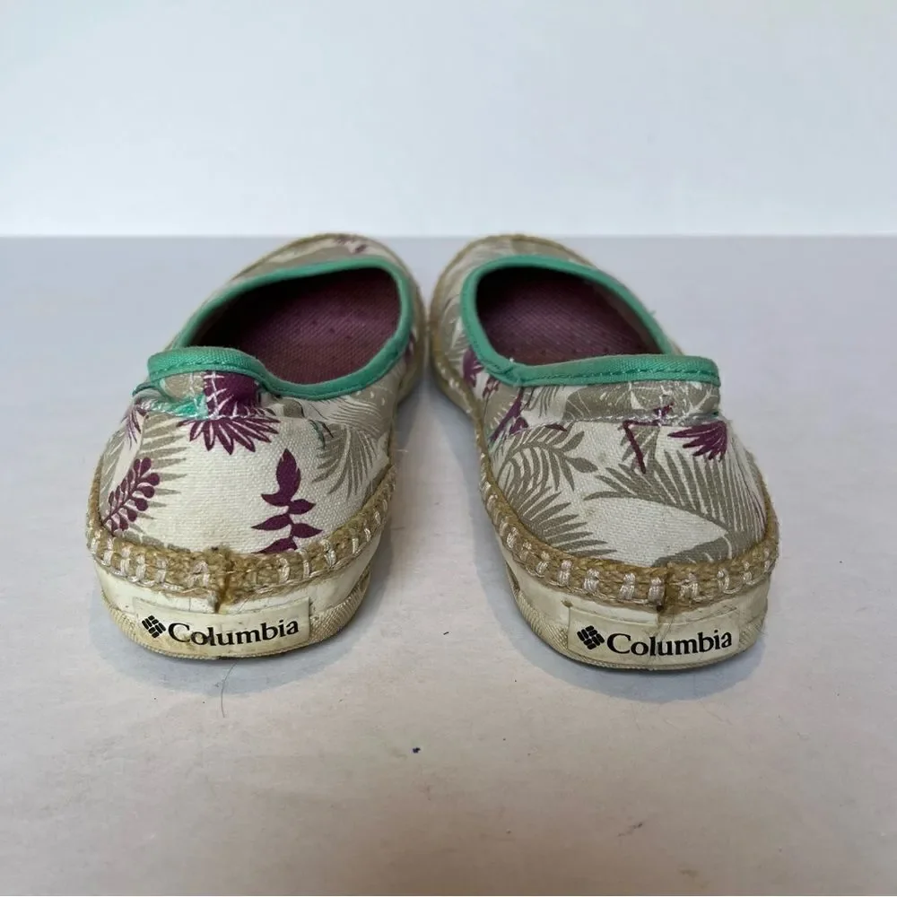 Columbia Women's Canvas Flat Shoes Purple/Tan/Cream Size 9 Vented